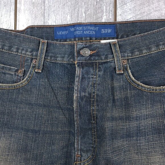 Levis Mens Denim 539 Shorts Size 34 Blue Vintage Straight Biker Cut Offs Y2K - Picture 4 of 7